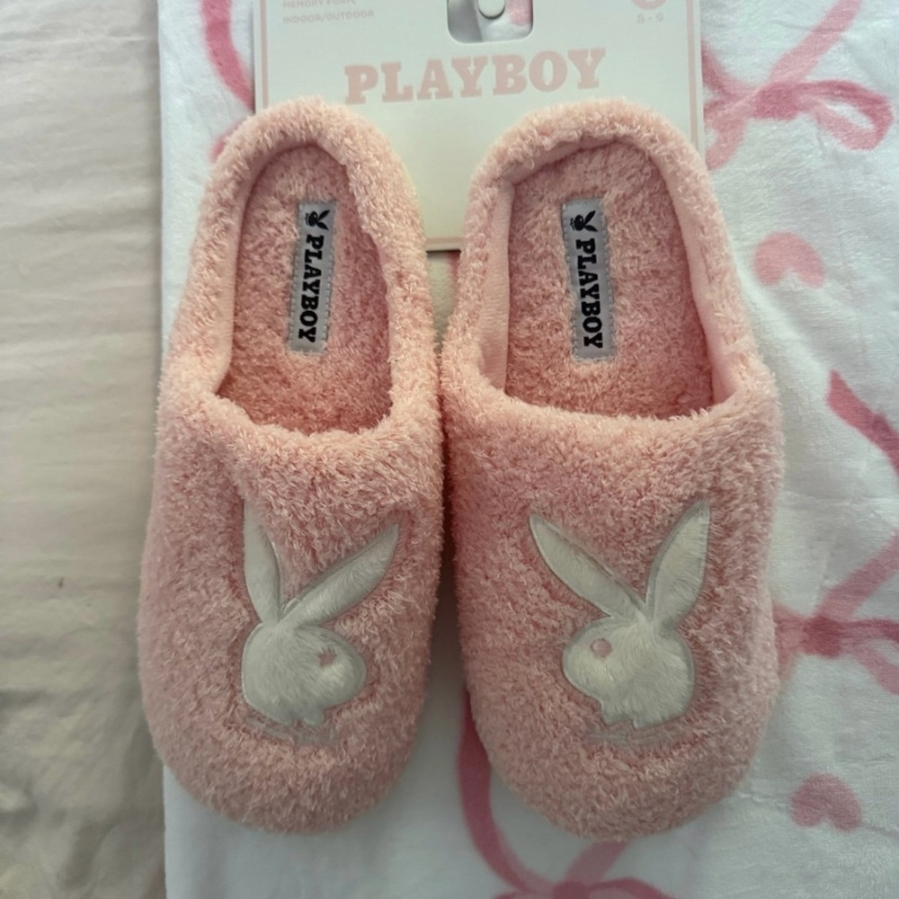 PLAYBOY Kids Soft Pink Bunny Slippers